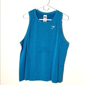 Gymshark VITAL SEAMLESS 2.0 LIGHT TANK Blue Sleeveless Muscle Tee Relaxed Fit XL